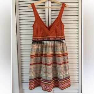 Free People Vintage Boho Knit And Embroidered Dress Size 2